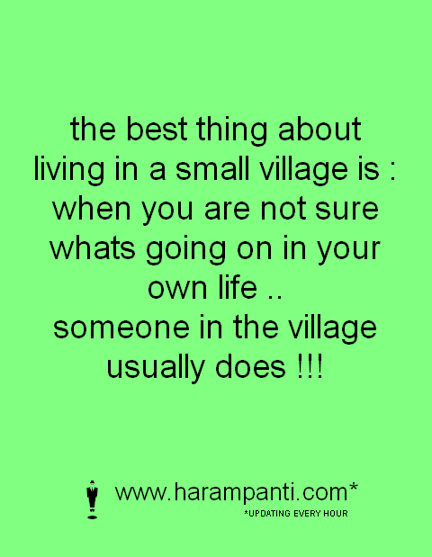 Very short essay on village life